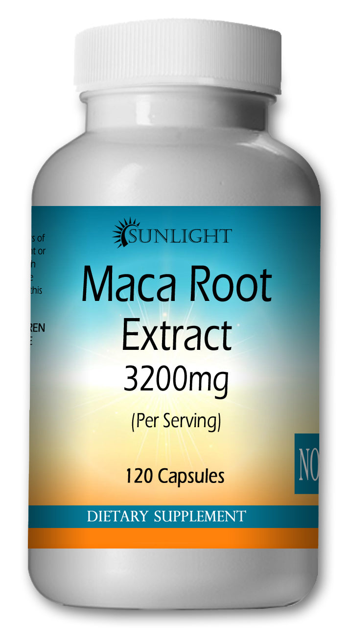 Maca Root 3200mg Large Bottle Of 120 Capsules Per Serving Sunlight