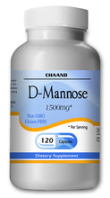 Load image into Gallery viewer, D-Mannose 1500mg Serving High Potency Big Bottle 120 Capsules CH Blue