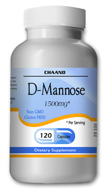 D-Mannose 1500mg Serving High Potency Big Bottle 120 Capsules CH Blue