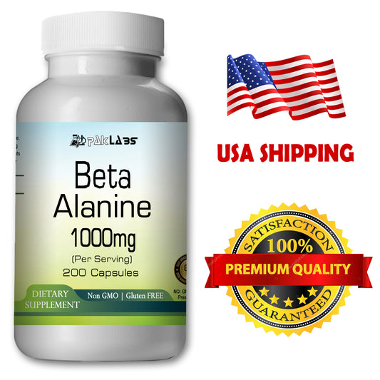 Beta Alanine 1000mg High Potency Big Bottle 200 Capsules PL