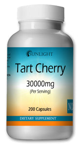 Tart Cherry 3000mg Large Bottles Of 200 Capsules Per Serving Sunlight