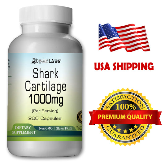 Shark Cartilage 1000mg High Potency 200 Capsules Big Bottle Bone Joint Health PL