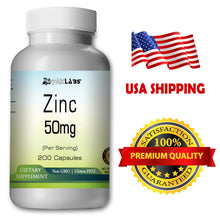 Load image into Gallery viewer, Zinc Sulfate 50mg Large Bottles Of 200 Capsules Per Serving