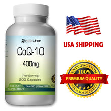 Load image into Gallery viewer, CoQ-10 CoEnzyme Q-10 400mg Super High Potency Big Bottle 200 Capsules PL