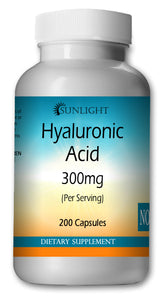 Hyaluronic Acid 300mg Large Bottles Of 200 Capsules Per Serving Sunlight