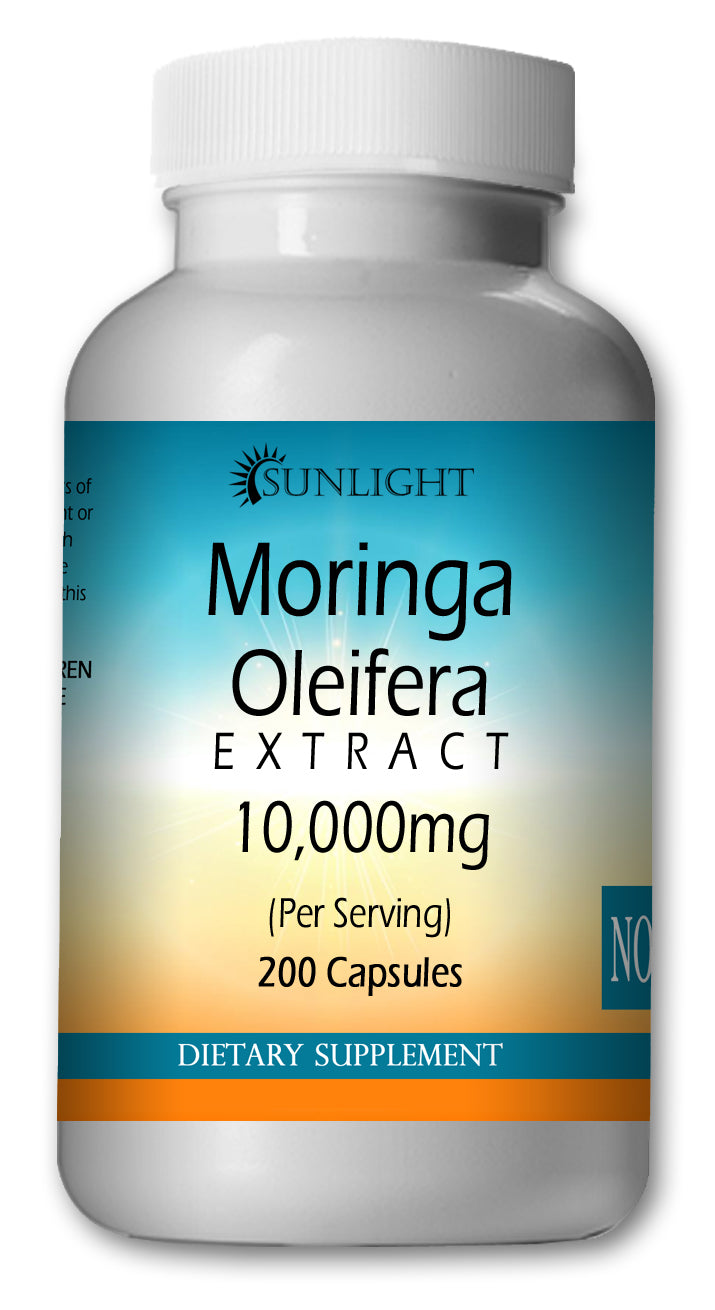 Moringa Oleifera 5000mg Large Bottles Of 200 Capsules Per Serving Sunlight