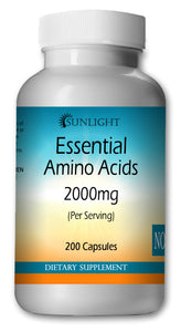 EAA - Essential Amino Acids 2000mg Large Bottles Of 200 Capsules Per Serving Sunlight