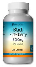 Load image into Gallery viewer, Black Elderberry-Large Bottles Of 200 Capsules 5000mg Per Serving Sunlight