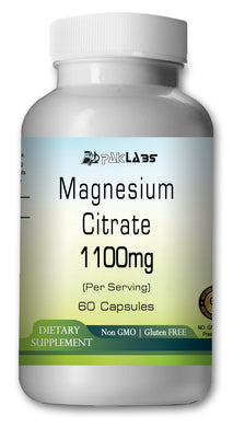 Magnesium Citrate 1100mg Serving 100% Pure 60 Capsules Big Bottle USA Shipping PL