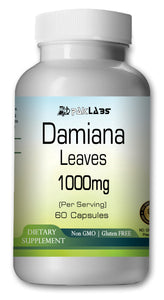 Damiana Leaves 1000mg Serving High Potency Big Bottle 60 Capsules PL