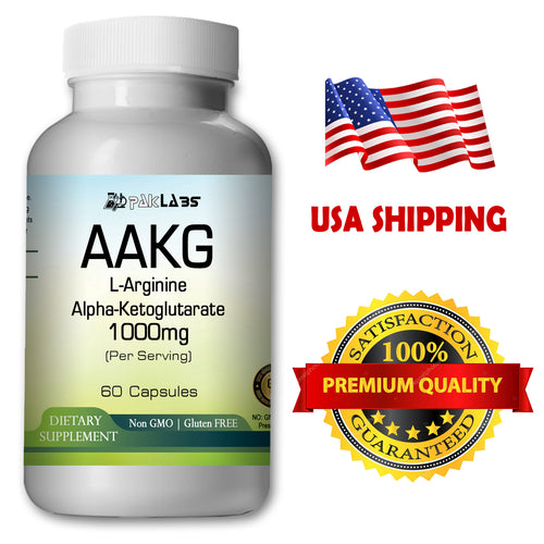 AAKG L-Arginine Alpha-Ketoglutarate 1000mg Serving Big Bottle 60 Capsules PL