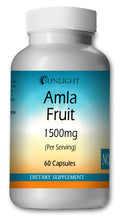 Load image into Gallery viewer, Amla Fruit Indian Gooseberry 1500mg 1500 mg High Potency Big Bottle 60 Capsules Sunlight
