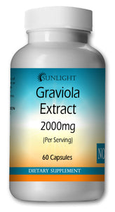 Graviola Extract 3000mg Large Bottles Of 60 Capsules Per Serving  Sunlight
