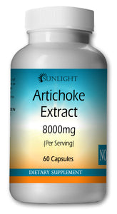 Artichoke Extract 8000mg 60 Capsules Non-GMO Gluten Free High Potency - Sunlight