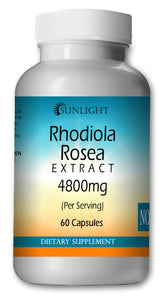 Rhodiola Rosea 4800mg Large Bottles Of 60 Capsules Per Serving  Sunlight