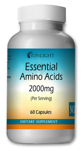 EAA - Essential Amino Acids 2000mg Large Bottles Of 60 Capsules Per Serving Sunlight
