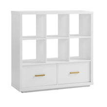 Load image into Gallery viewer, White Finish Better Homes &amp; Gardens Steele 6 Cube Storage Bookcase with Drawers