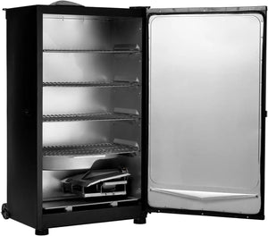 Digital Electric BBQ Smoker: 710 Sq Inches, Side Woodchip Loader, 30 Inch, Black