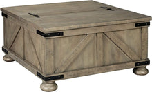 Load image into Gallery viewer, Farmhouse Square Coffee Table with Lift Top Storage, Grayish Brown, 36&quot; x 36&quot; x 18&quot;