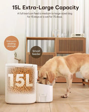 Load image into Gallery viewer, Automatic Dog Feeder - 15L/63 Cups, Vacuum-Sealed Dog Food Storage, Large Dog Food Dispenser