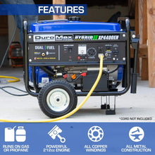 Load image into Gallery viewer, Portable Generator 4400W Dual Fuel Gas/Propane Electric Start Camping RV Ready