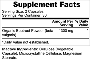 Beetroot Beet Root Capsules - Boost Energy, Improve Blood Pressure & Stamina