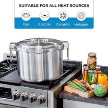 Load image into Gallery viewer, Extra Large Stainless Steel Pressure Cooker: 37 Quart Canning Pot with Rack &amp; Lid