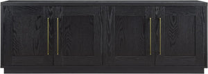 Black Grain Rectangular TV Stand, Living Room Furniture for TVs up to 80