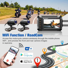 Load image into Gallery viewer, Motorcycle Dash Cam B5M 2K 30fps Dual Wide Angle 150° Lens DVR 3&#39;&#39; IPS Screen