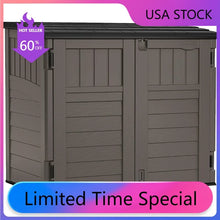 Load image into Gallery viewer, Natural Wood-Like Outdoor Storage Shed 4&#39; x 2&#39; for Trash Cans Patio Lawn &amp; Garden