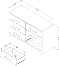 Load image into Gallery viewer, Rustic Oak Primo 6-Drawer Double Dresser | Bedroom Storage Furniture