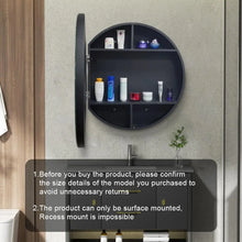 Load image into Gallery viewer, Round Medicine Cabinet: LED Lights, Defogger, Illuminated Mirror, 26