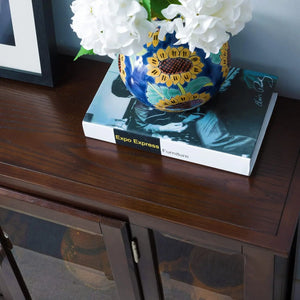 Entryway Cabinet with Interior Light, Chocolate Oak, Furniture Storage Solution