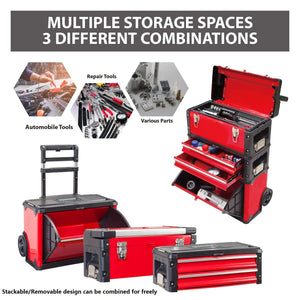 Big Red Torin Garage Organizer: Stackable Rolling Tool Box, Steel & Plastic