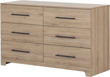 Load image into Gallery viewer, Rustic Oak Primo 6-Drawer Double Dresser | Bedroom Storage Furniture