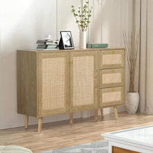 Load image into Gallery viewer, Wood Buffet Cabinet with Storage - 2 Doors, 3 Drawers, Credenza Storage Cabinet