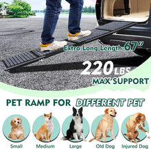 Load image into Gallery viewer, Portable Pet Ramp for Large Dogs - Extra Long 67&quot; Foldable Dog Car Ramp, Non-Slip Surface