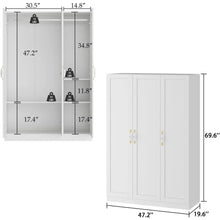 Load image into Gallery viewer, &quot;Spacious 3-Door Wardrobe with Shelves &amp; Hanging Rods – Stylish Bedroom Organizer