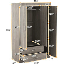 Load image into Gallery viewer, &quot;Spacious 3 Door Wardrobe with Drawers &amp; Hanging Rod – Large Bedroom Organizer