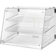 Load image into Gallery viewer, Commercial Countertop Bakery Display Case, 3 Trays, Rear Doors, 21&quot;x17.75&quot;x16.5&quot;