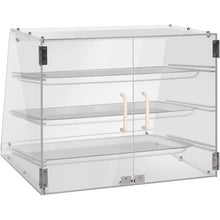 Load image into Gallery viewer, Commercial Countertop Bakery Display Case, 3 Trays, Rear Doors, 21&quot;x17.75&quot;x16.5&quot;