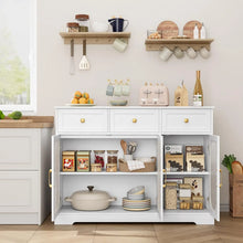 Load image into Gallery viewer, Kitchen Storage Cabinet Buffet Cabinet with Glass Doors Bar Drawer 47.2&quot;