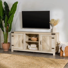 Load image into Gallery viewer, Modern Farmhouse Barn Door TV Stand White Oak - Fits TVs up to 65