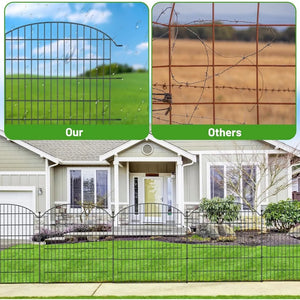 10-Pack Decorative Garden Metal Fence - 32" x 23.6 Ft Sections, Animal Barrier