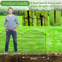 Load image into Gallery viewer, 10-Pack Decorative Garden Metal Fence - 32&quot; x 23.6 Ft Sections, Animal Barrier