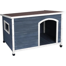 Load image into Gallery viewer, Cute Wooden Dog House - 33.4&quot; Weatherproof Outdoor Pet Home w/ Door