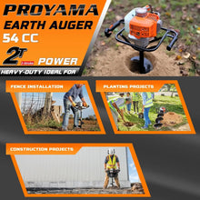 Load image into Gallery viewer, Gas Powered Post Hole Digger, 54cc Earth Auger, 2-Cycle, 5-Year Warranty