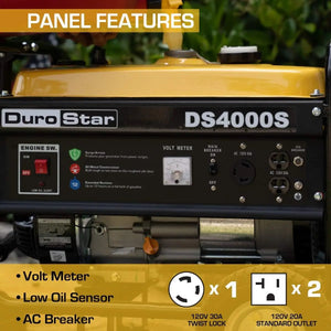 DS4000S 4000W Generator: Portable, Yellow/Black, Reliable Power Source