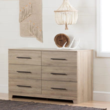 Load image into Gallery viewer, Rustic Oak Primo 6-Drawer Double Dresser | Bedroom Storage Furniture