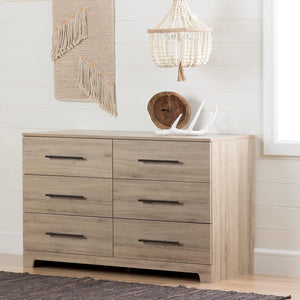 Rustic Oak Primo 6-Drawer Double Dresser | Bedroom Storage Furniture